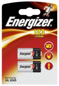 Baterie Energizer CR123,CR123A, CR17345, DL123A, EL123AP, K123LA, 3V, blistr 2 ks